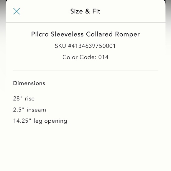 NWT new small Anthropologie pilcro sleeveless collared romper blue shorts - Picture 14 of 17